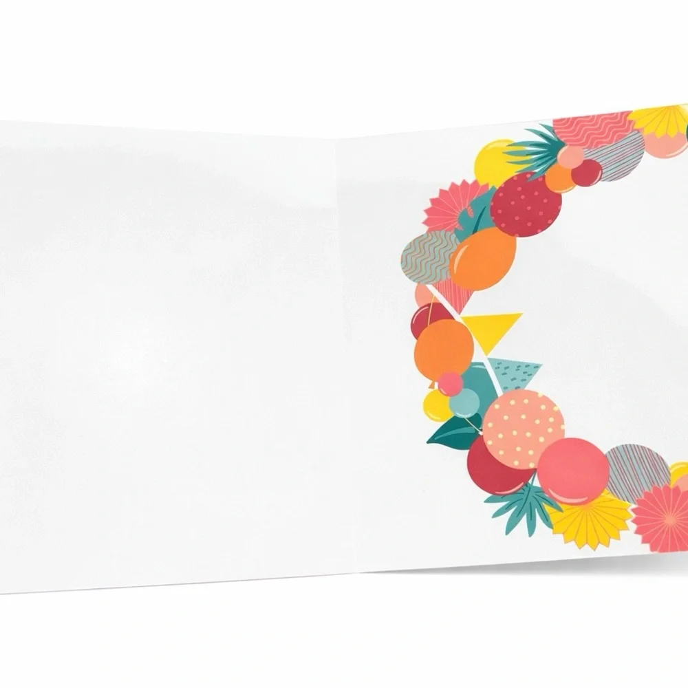 3D Celebrate Confetti Shaker Greeting Card w Foil Envelope Blank Inside